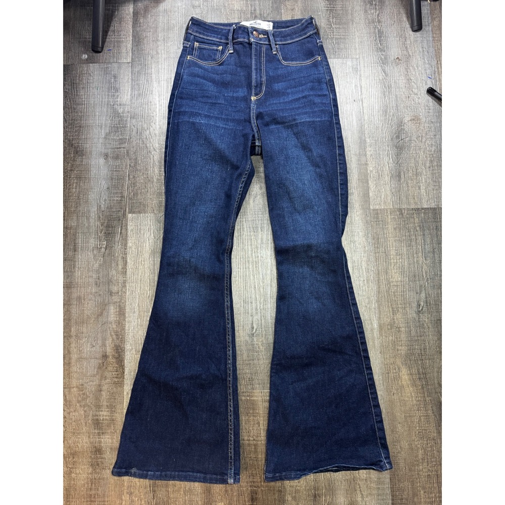Hollister Curvy High-Rise Vintage Flare Jeans Dark Wash Blue W25 L30 1S